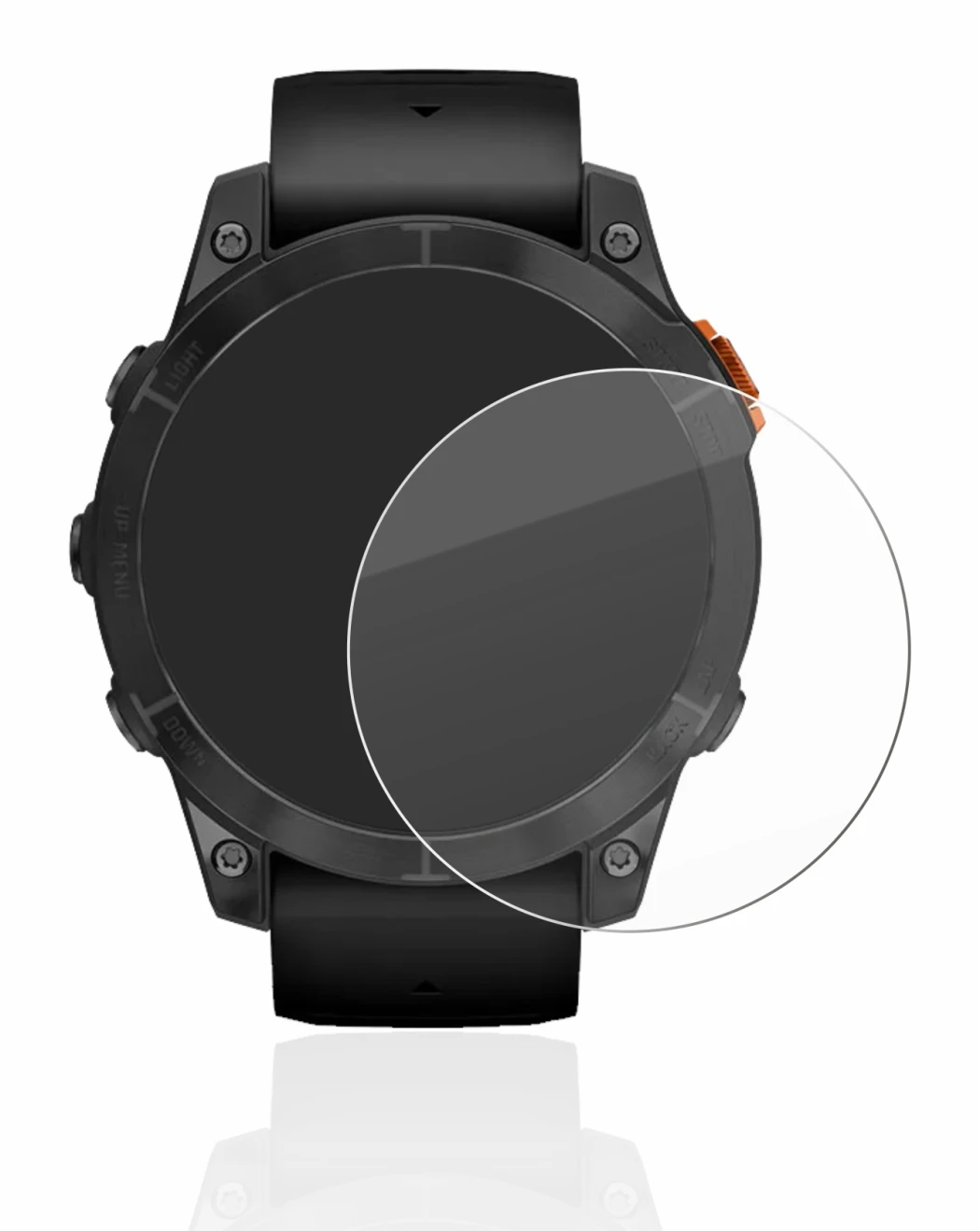 Abbildung des Geräts Garmin Fenix 7 Pro Solar (47 mm) mit einer Vielzahl des Displayschutzes.