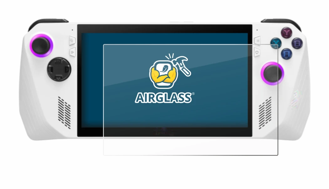 Abbildung des Geräts ASUS ROG Ally (2023) RC71L mit einer Vielzahl des Displayschutzes.