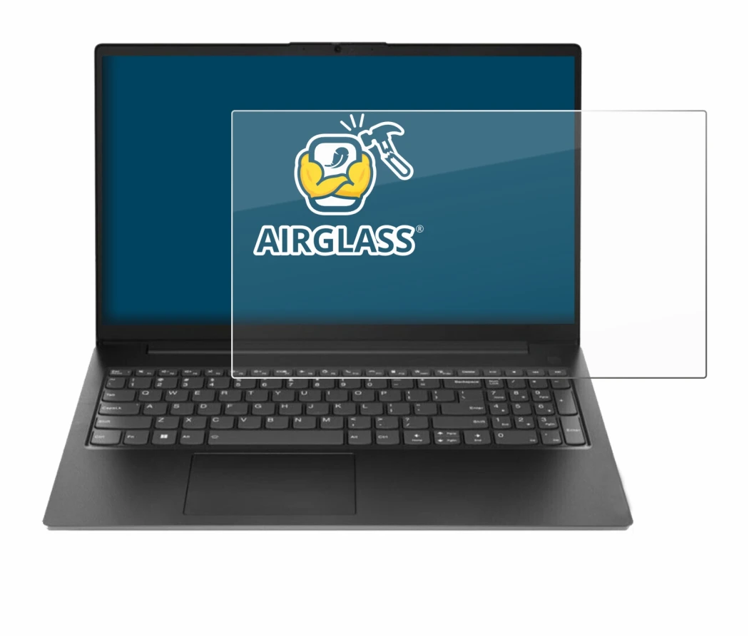 Abbildung des Geräts Lenovo V15 Gen 4 AMN mit einer Vielzahl des Displayschutzes.