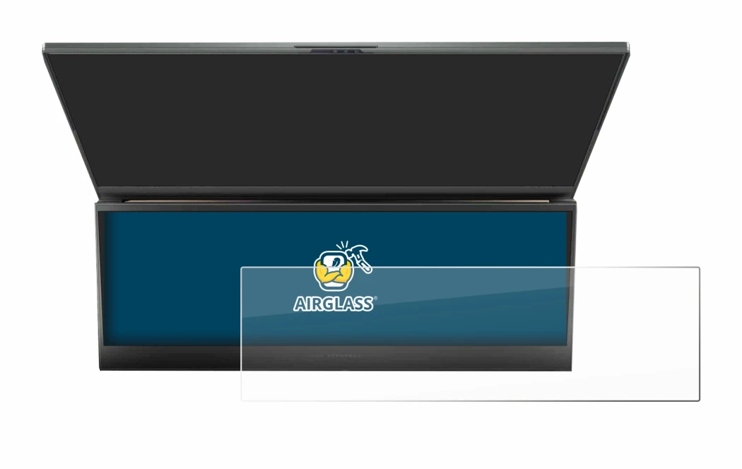 Abbildung des Geräts ASUS ROG Zephyrus Duo 16 2023 (NUR Touch Bar) mit einer Vielzahl des Displayschutzes.