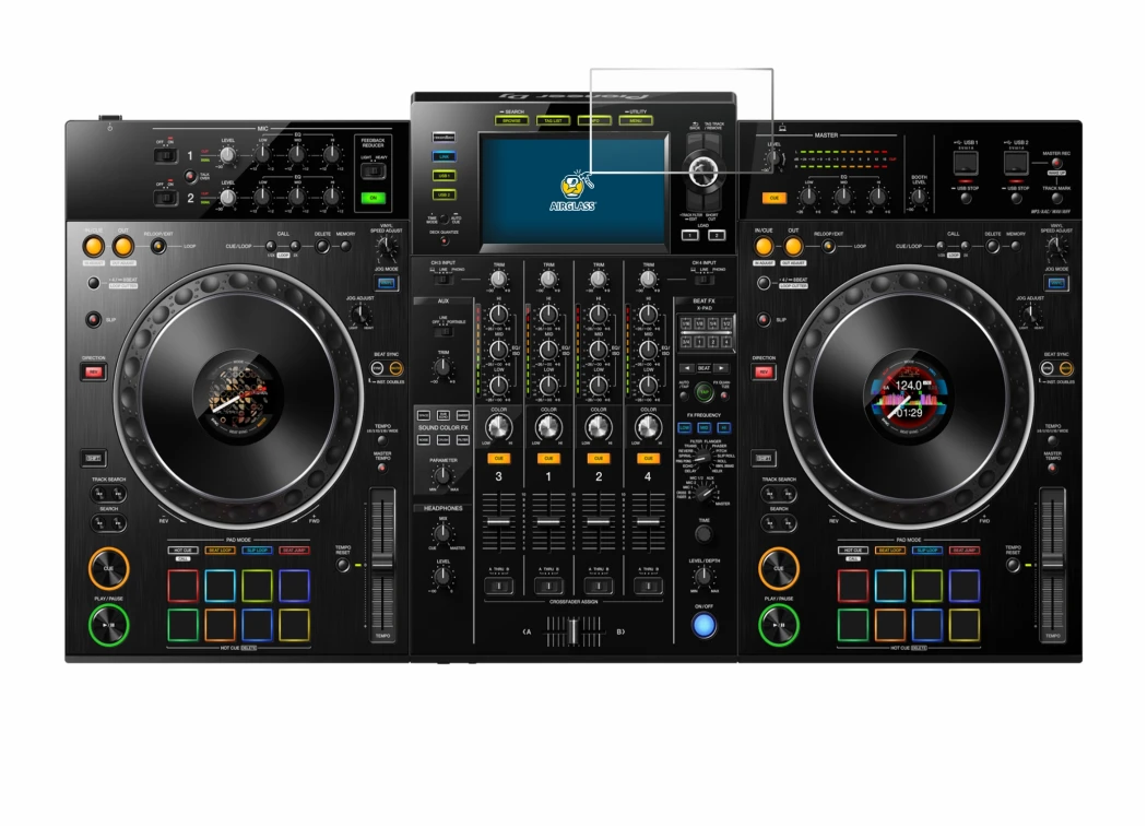 Abbildung des Geräts Pioneer XDJ -XZ mit einer Vielzahl des Displayschutzes.