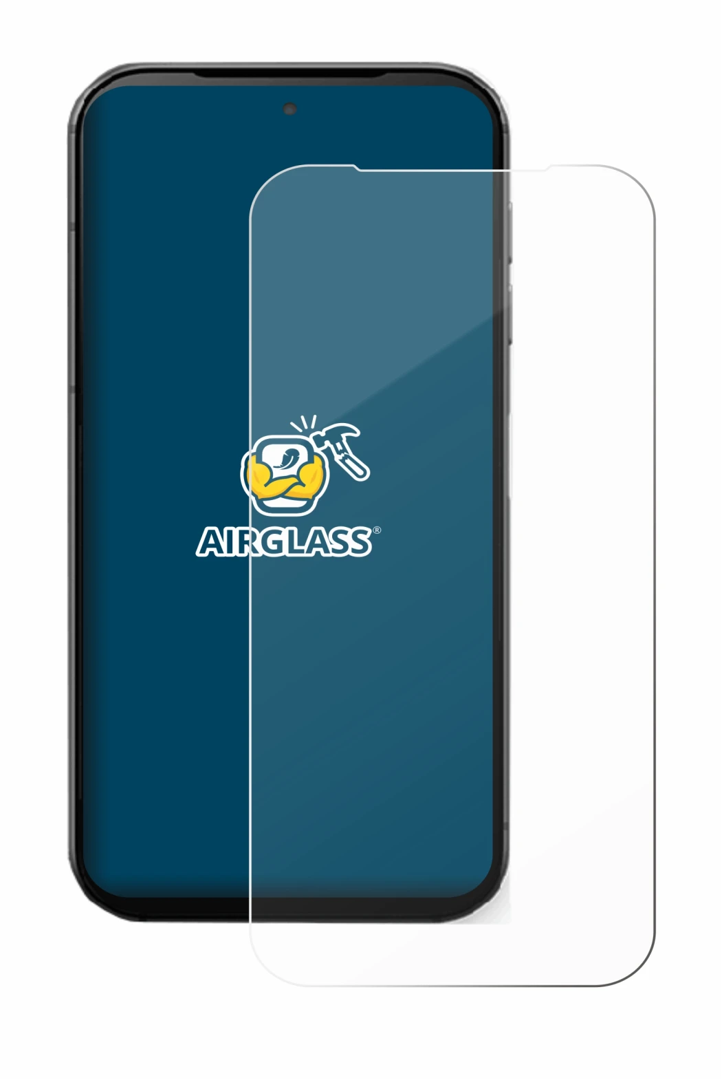 Abbildung des Geräts Fairphone 5 mit einer Vielzahl des Displayschutzes.