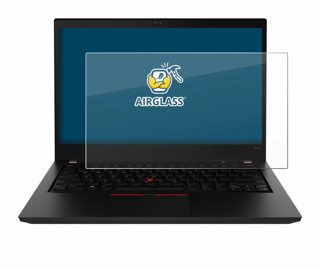 Abbildung des Geräts Lenovo ThinkPad P14s Gen 2 mit einer Vielzahl des Displayschutzes.