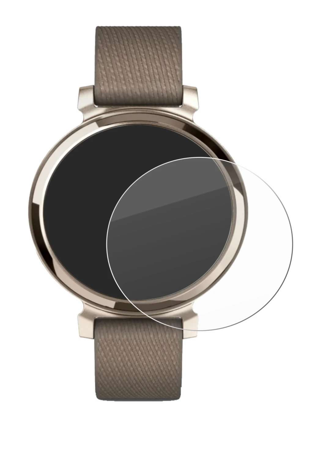 Abbildung des Geräts Garmin Lily 2 mit einer Vielzahl des Displayschutzes.