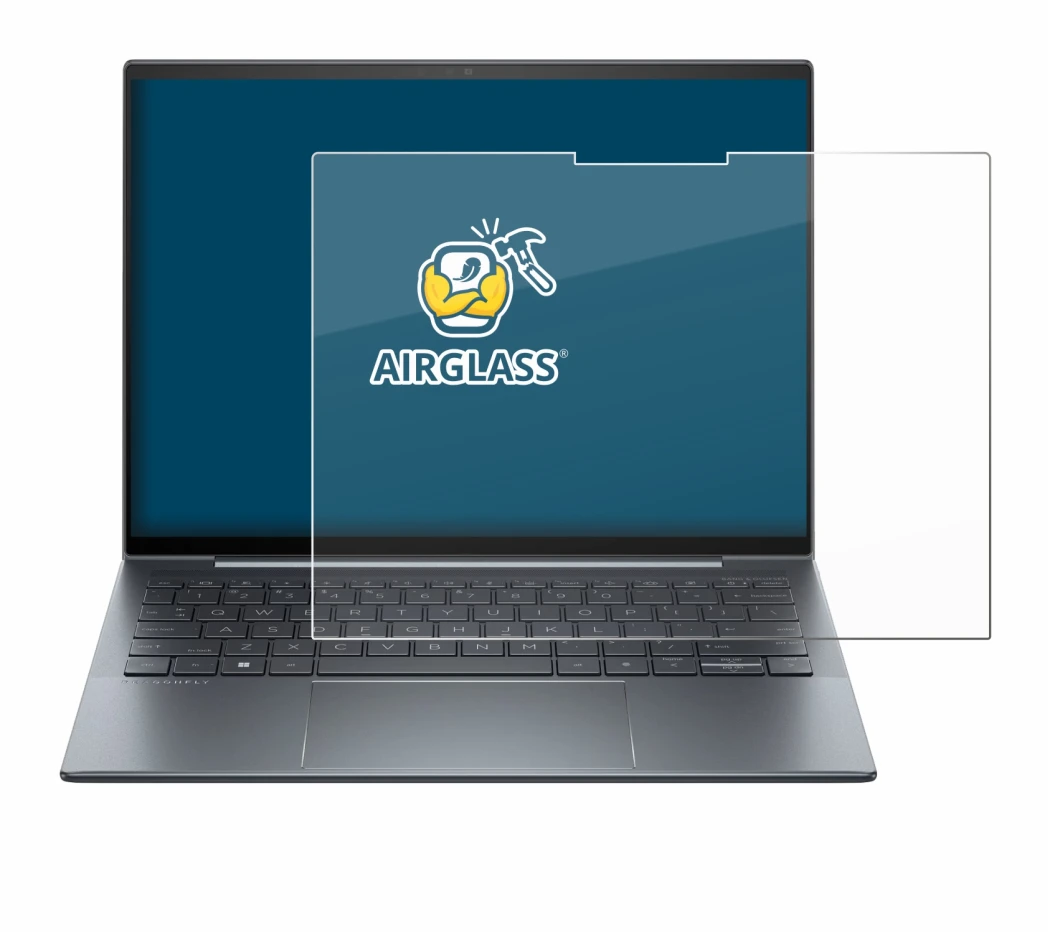 Abbildung des Geräts HP Dragonfly G4 Non-Touch mit einer Vielzahl des Displayschutzes.
