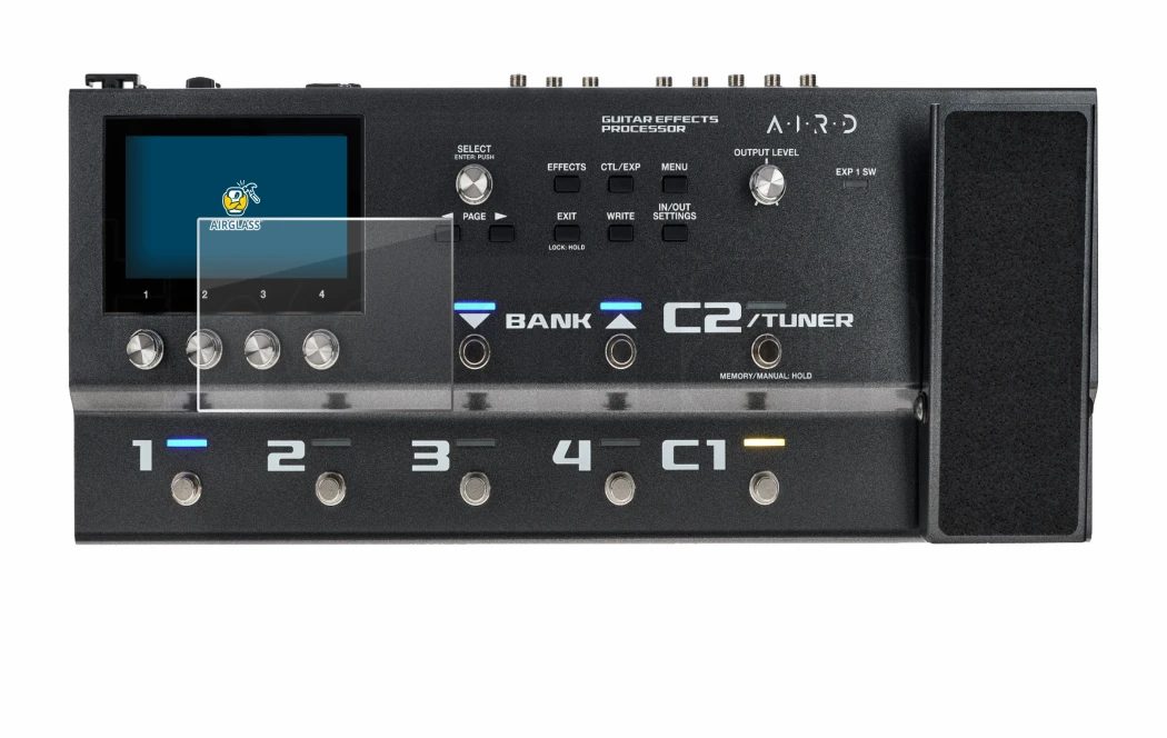 Abbildung des Geräts Boss GX-100 mit einer Vielzahl des Displayschutzes.