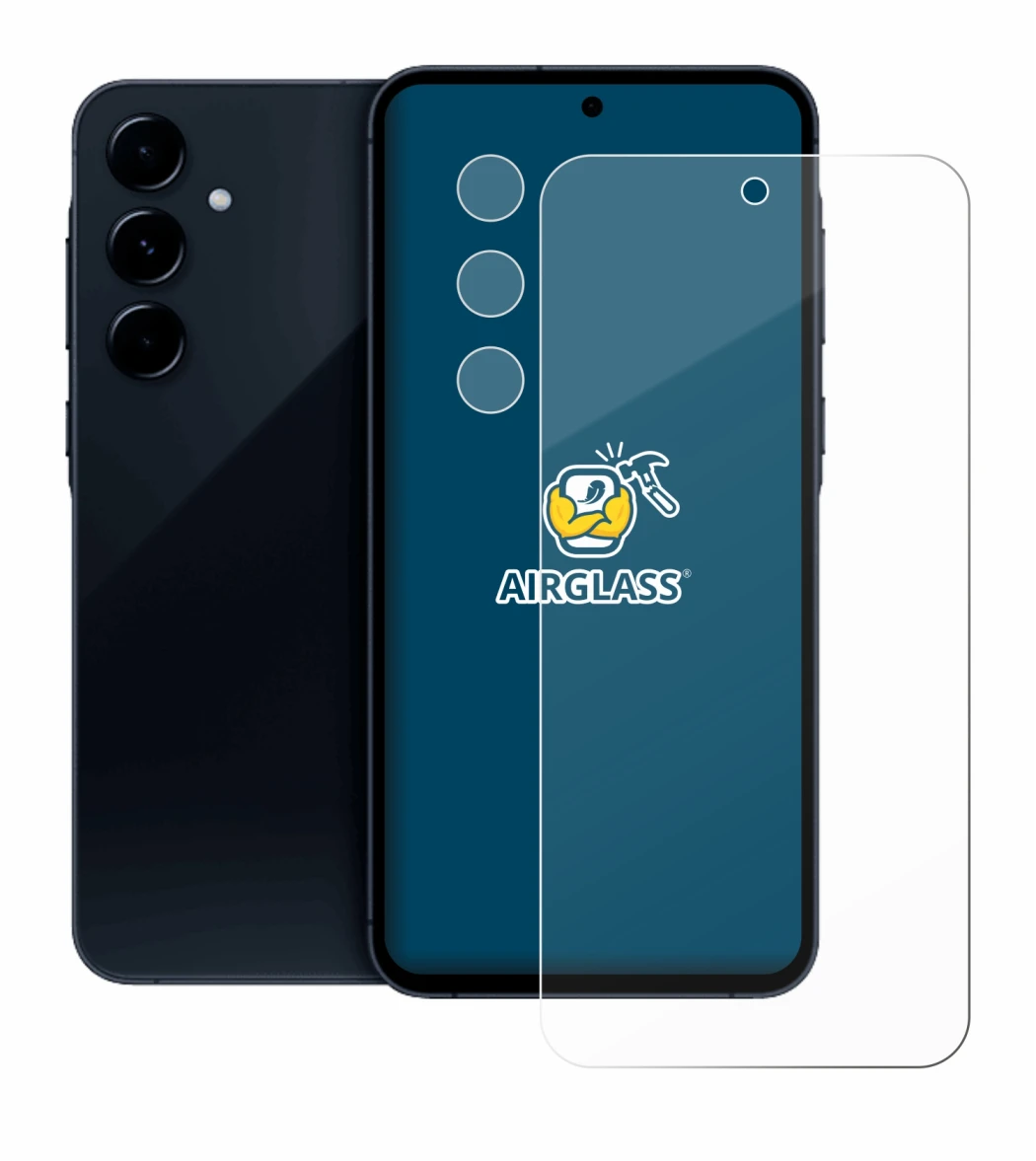 Abbildung des Geräts Samsung Galaxy A35 5G (Display+Kamera) mit einer Vielzahl des Displayschutzes.