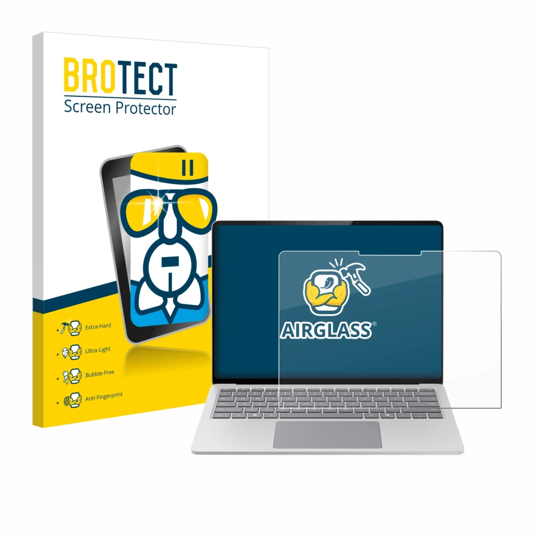 Vorderseite einer Produktverpackung mit dem Markenlogo BROTECT. Daneben ist das Gerät Microsoft Surface Laptop 7 15