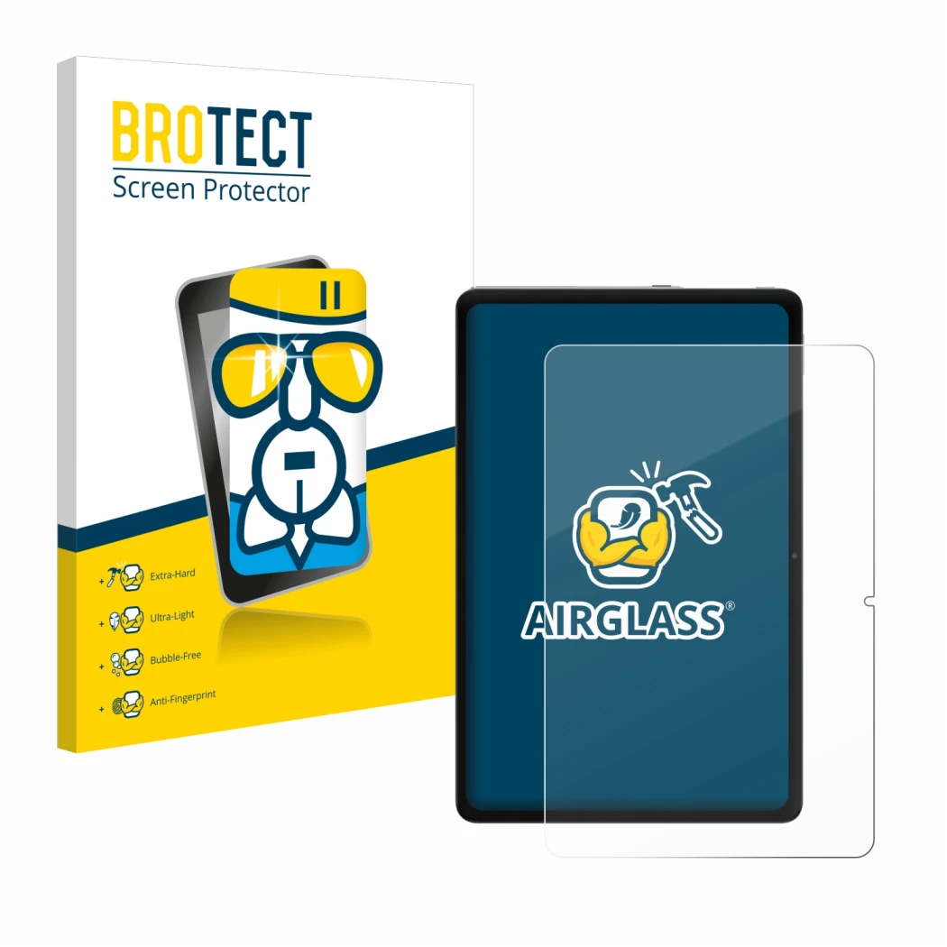 Vorderseite einer Produktverpackung mit dem Markenlogo BROTECT. Daneben ist das Gerät Xiaomi Redmi Pad Pro 5G mit dem zugehöri