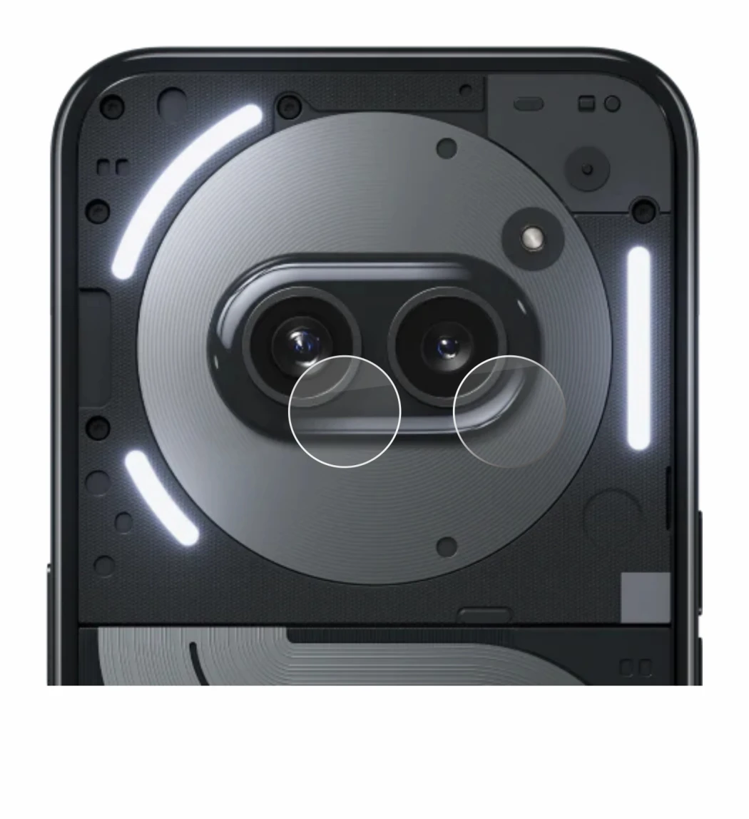 Abbildung des Geräts Nothing Phone (2a) Plus (NUR Kameraschutz) mit einer Vielzahl des Displayschutzes.