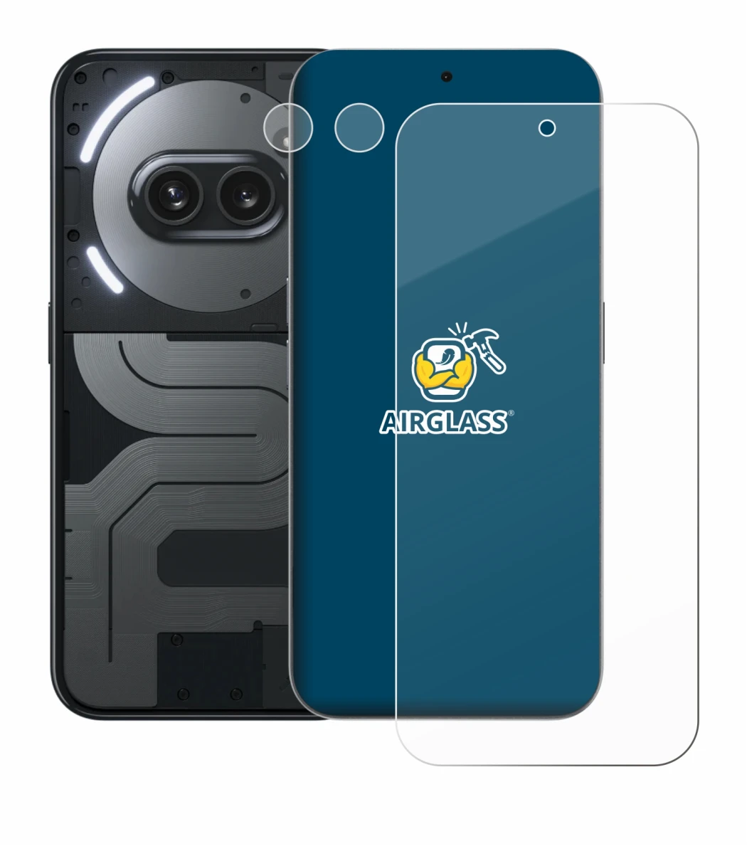 Abbildung des Geräts Nothing Phone (2a) Plus (Display+Kamera) mit einer Vielzahl des Displayschutzes.