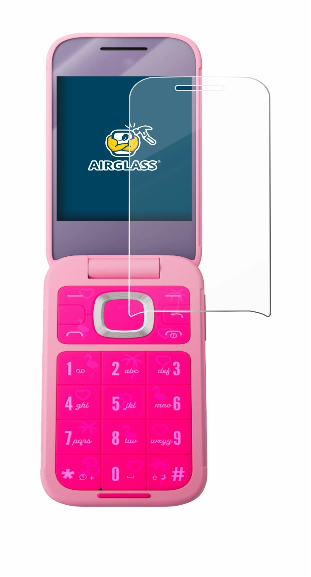 Abbildung des Geräts HMD Barbie Phone mit einer Vielzahl des Displayschutzes.