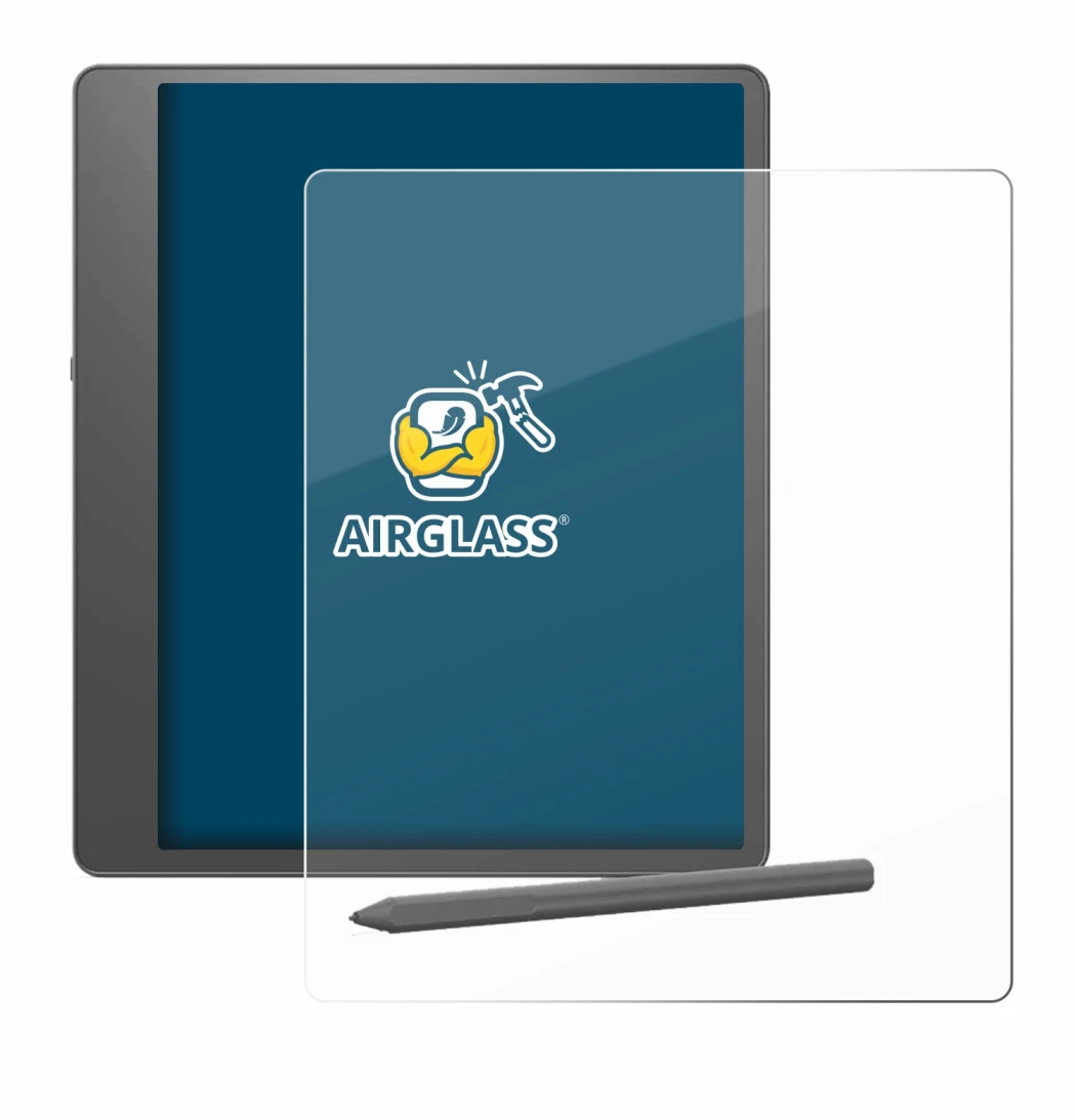 Abbildung des Geräts Amazon Kindle Scribe 2024 mit einer Vielzahl des Displayschutzes.