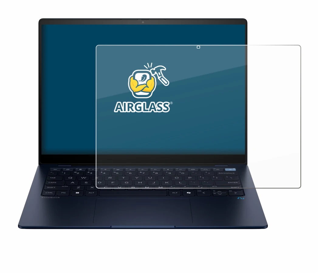 Abbildung des Geräts HP EliteBook Ultra 14 G1q mit einer Vielzahl des Displayschutzes.