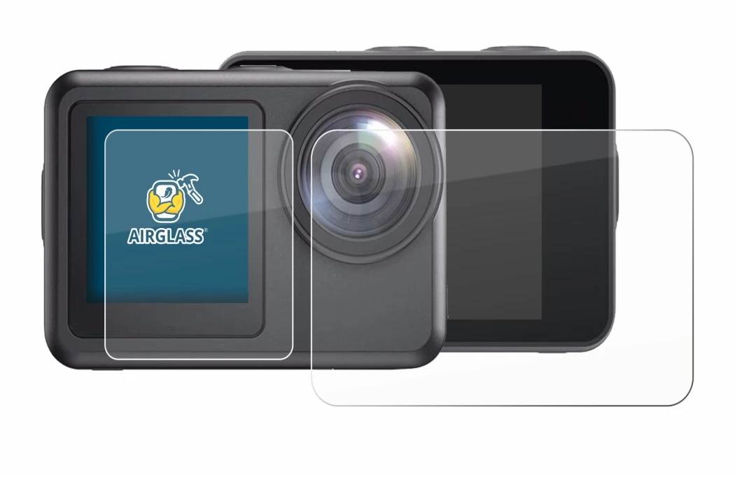 Abbildung des Geräts Akaso Brave 7 LE mit einer Vielzahl des Displayschutzes.