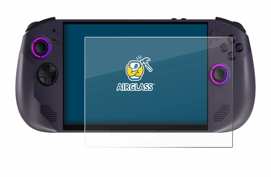 Abbildung des Geräts Lenovo Legion Go S mit einer Vielzahl des Displayschutzes.