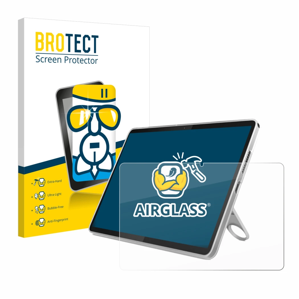 Vorderseite einer Produktverpackung mit dem Markenlogo BROTECT. Daneben ist das Gerät Lenovo Tab 10.1