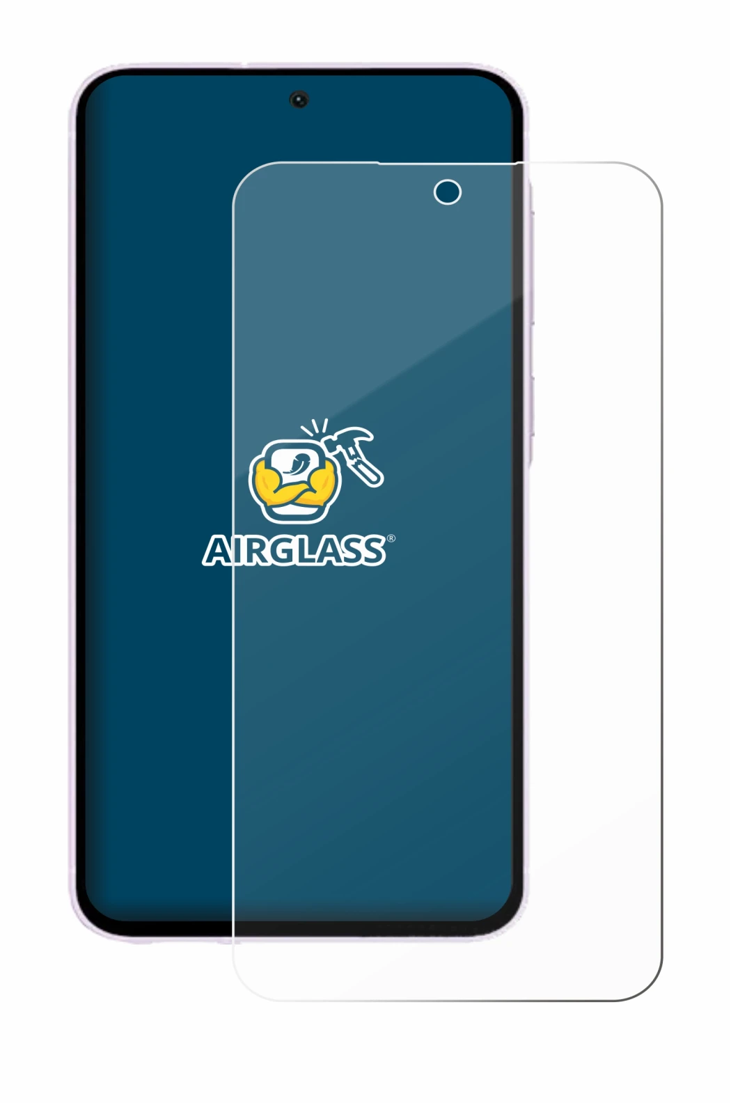 Abbildung des Geräts Samsung Galaxy A56 5G Enterprise Edition mit einer Vielzahl des Displayschutzes.