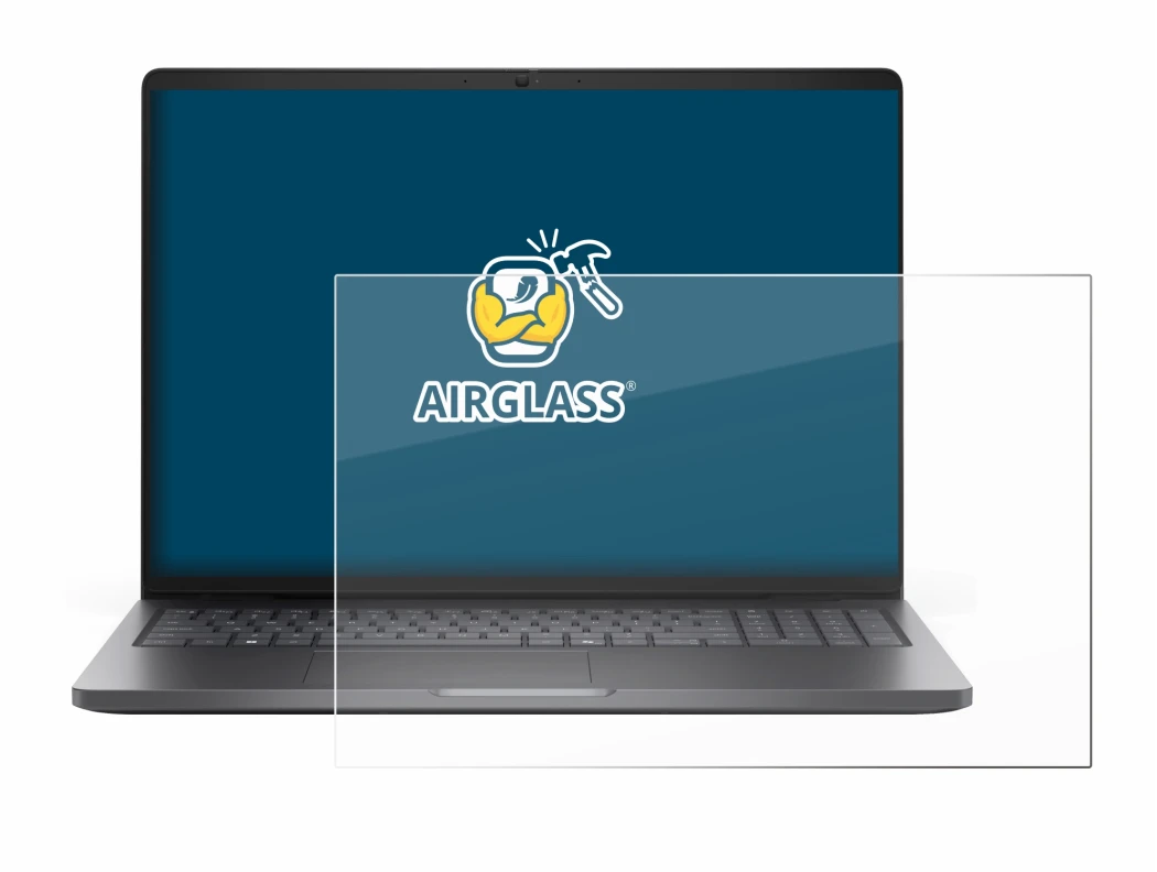 Abbildung des Geräts Dell Pro 16 PC16250 mit einer Vielzahl des Displayschutzes.