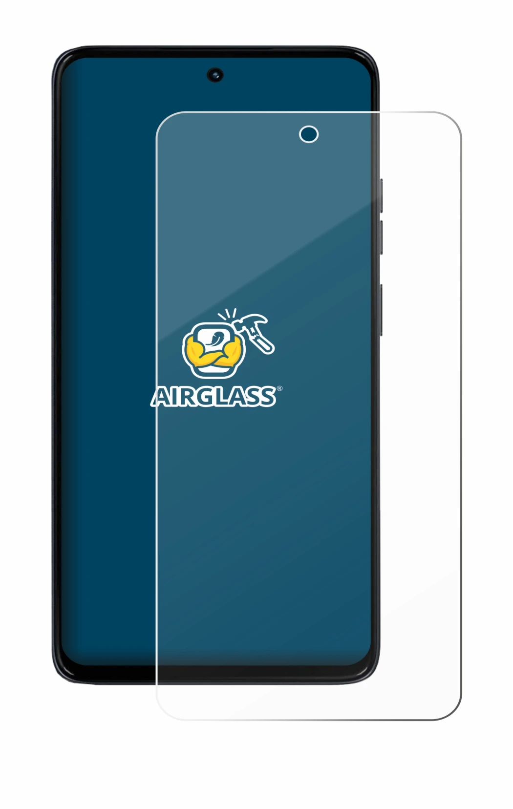 Abbildung des Geräts Motorola Moto G56 mit einer Vielzahl des Displayschutzes.