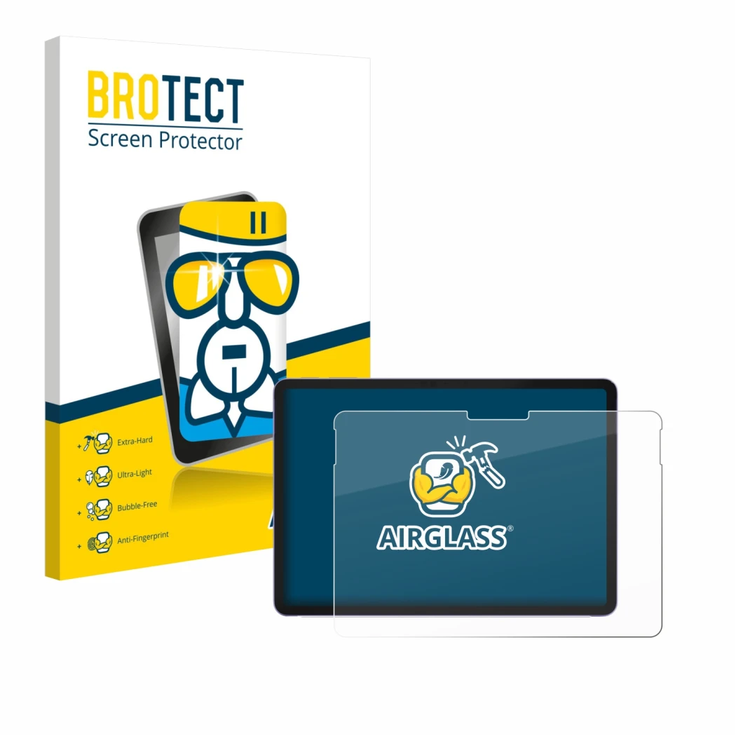 Vorderseite einer Produktverpackung mit dem Markenlogo BROTECT. Daneben ist das Gerät Microsoft Surface Pro 12 mit dem zugehör