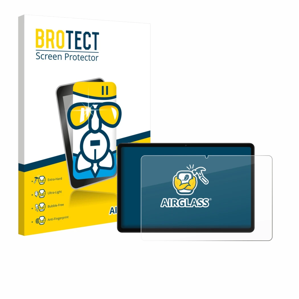 Vorderseite einer Produktverpackung mit dem Markenlogo BROTECT. Daneben ist das Gerät Xiaomi Redmi Pad 2 mit dem zugehörigen D