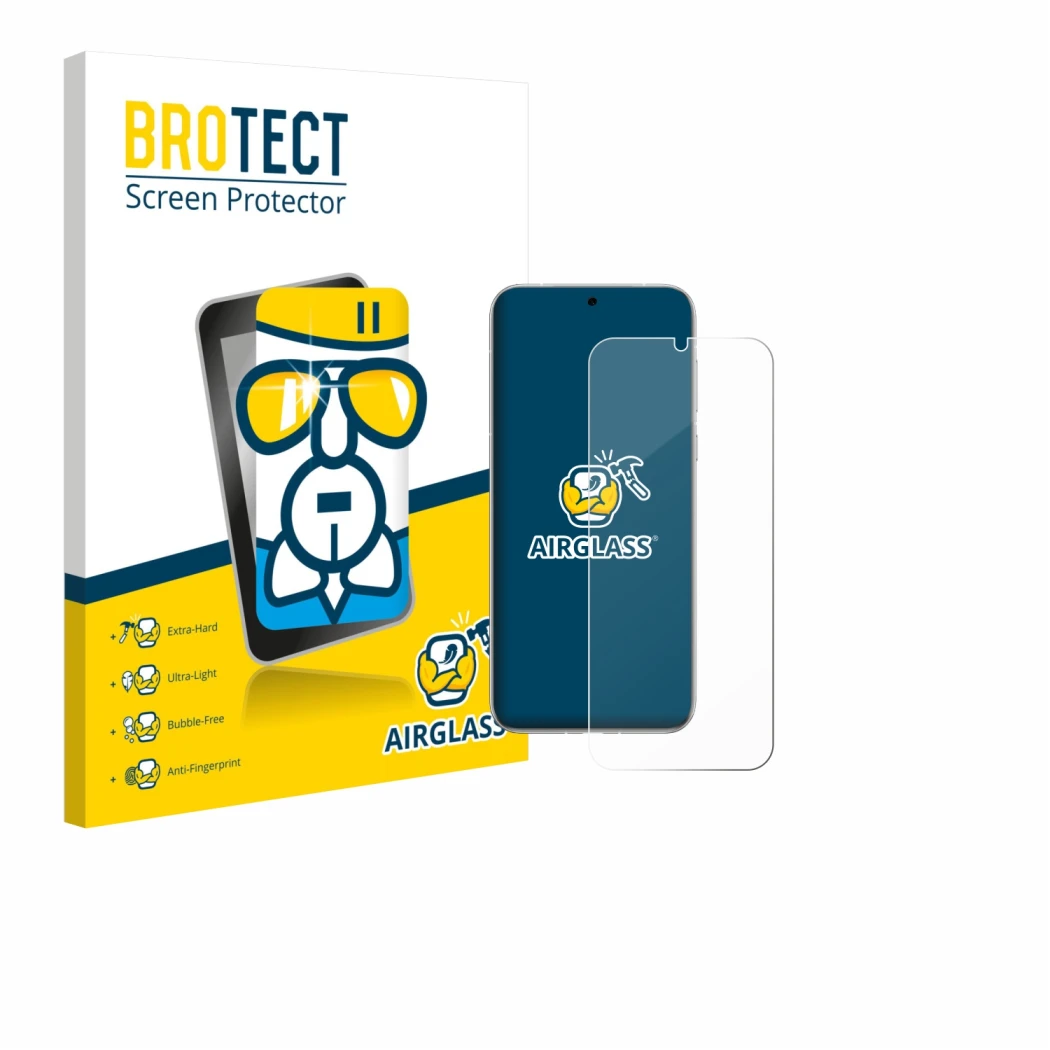 Vorderseite einer Produktverpackung mit dem Markenlogo BROTECT. Daneben ist das Gerät Huawei Pura 80 Ultra mit dem zugehörigen