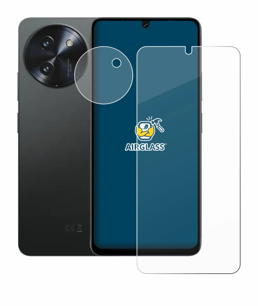 Abbildung des Geräts Doogee Note 59 Pro Plus (Display+Kamera) mit einer Vielzahl des Displayschutzes.