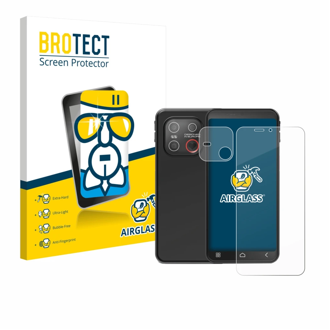 Vorderseite einer Produktverpackung mit dem Markenlogo BROTECT. Daneben ist das Gerät Emporia Smart 7 Lite (Display+Kamera) mi