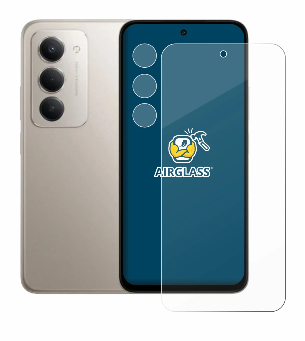 Abbildung des Geräts Xiaomi Redmi 15 (Display+Kamera) mit einer Vielzahl des Displayschutzes.