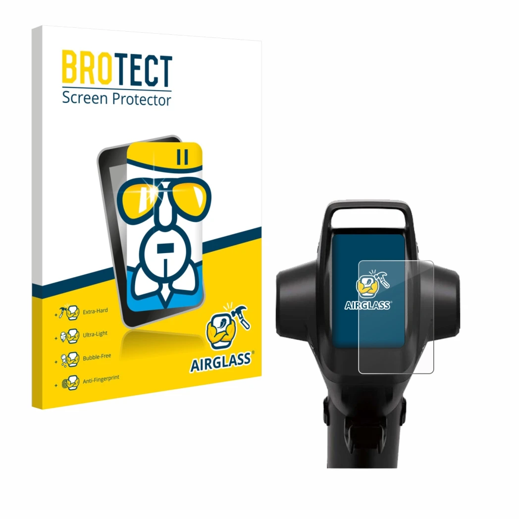Vorderseite einer Produktverpackung mit dem Markenlogo BROTECT. Daneben ist das Gerät Segway GT3 Pro mit dem zugehörigen Displ