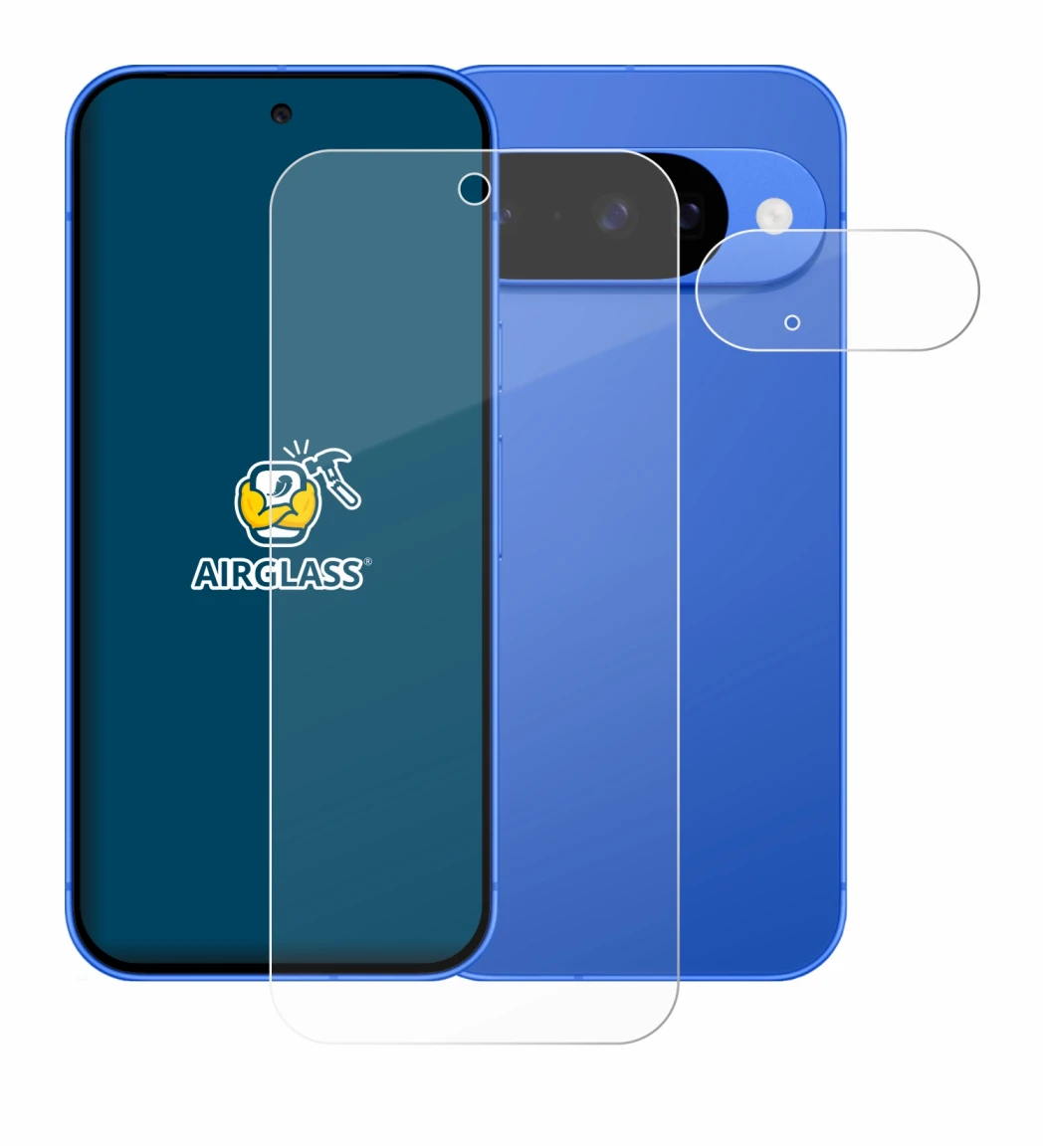 Abbildung des Geräts Google Pixel 10 (Display+Kamera) mit einer Vielzahl des Displayschutzes.