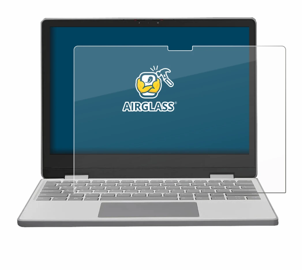 Abbildung des Geräts Framework Laptop 12 mit einer Vielzahl des Displayschutzes.