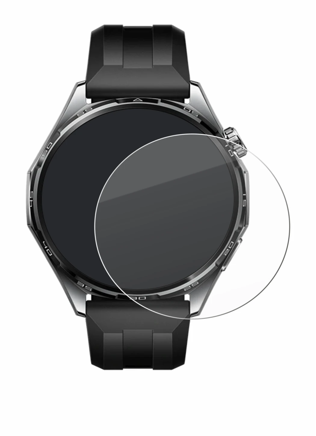 Abbildung des Geräts Huawei Watch GT 6 (46 mm) mit einer Vielzahl des Displayschutzes.