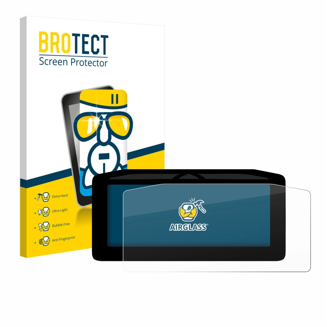 Vorderseite einer Produktverpackung mit dem Markenlogo BROTECT. Daneben ist das Gerät Ducati XDiavel V4 2025 Tachoanzeige mit 