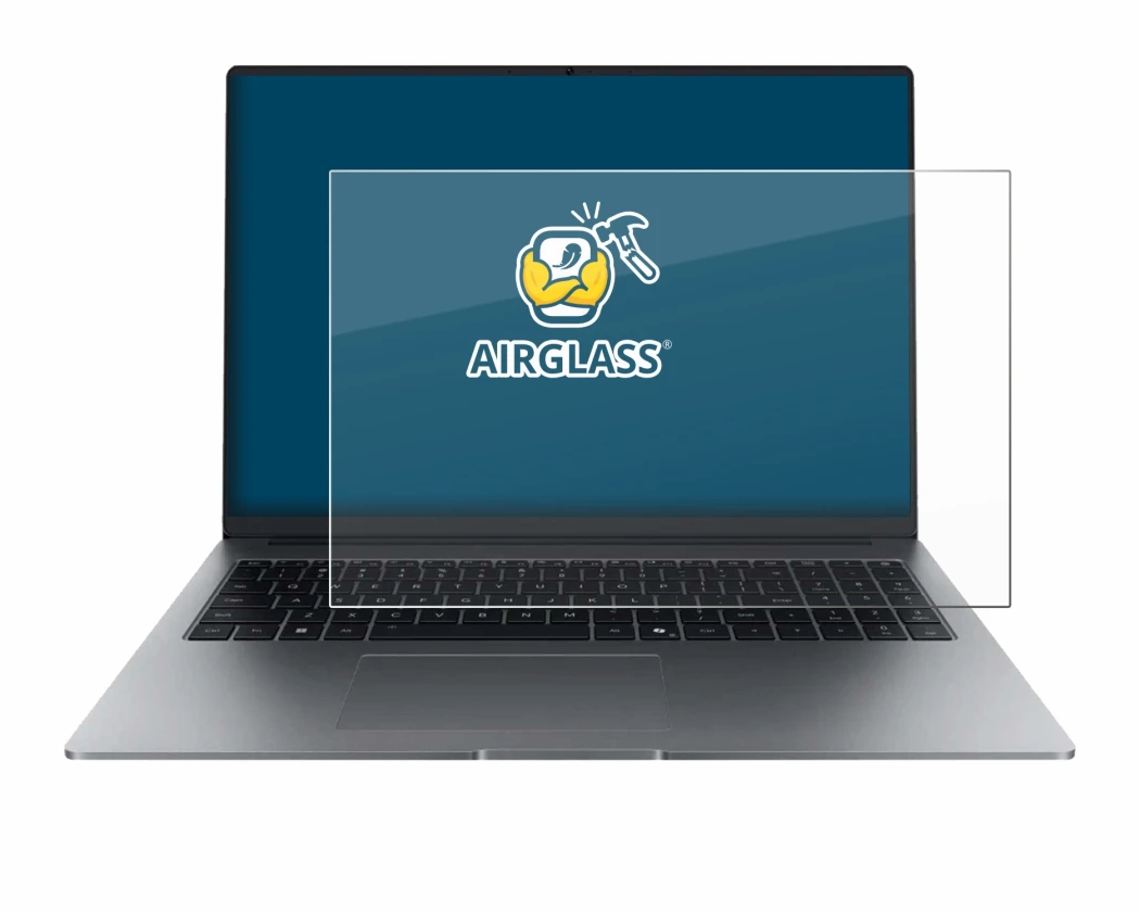 Abbildung des Geräts Honor MagicBook X16 Plus 2025 mit einer Vielzahl des Displayschutzes.