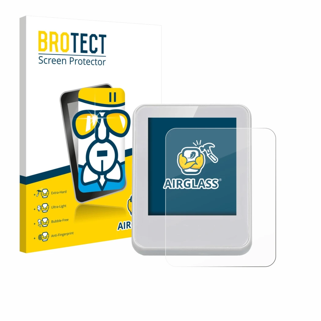 Vorderseite einer Produktverpackung mit dem Markenlogo BROTECT. Daneben ist das Gerät Bresser ClimaTemp Digitales Raumthermome