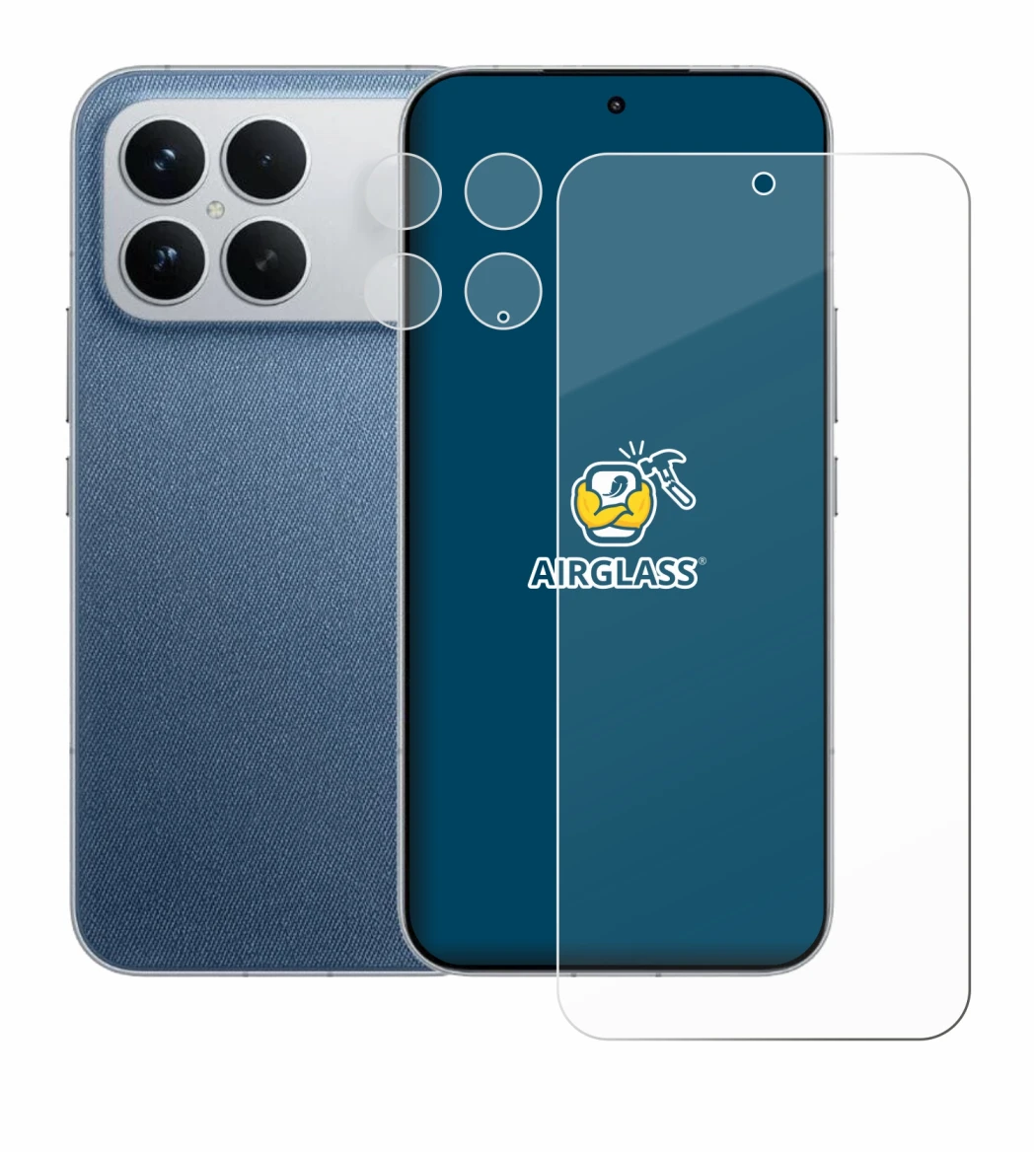 Abbildung des Geräts Xiaomi Poco F8 Ultra (Display+Kamera) mit einer Vielzahl des Displayschutzes.