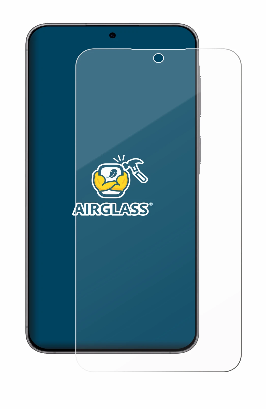 Abbildung des Geräts Samsung Galaxy A57 5G mit einer Vielzahl des Displayschutzes.
