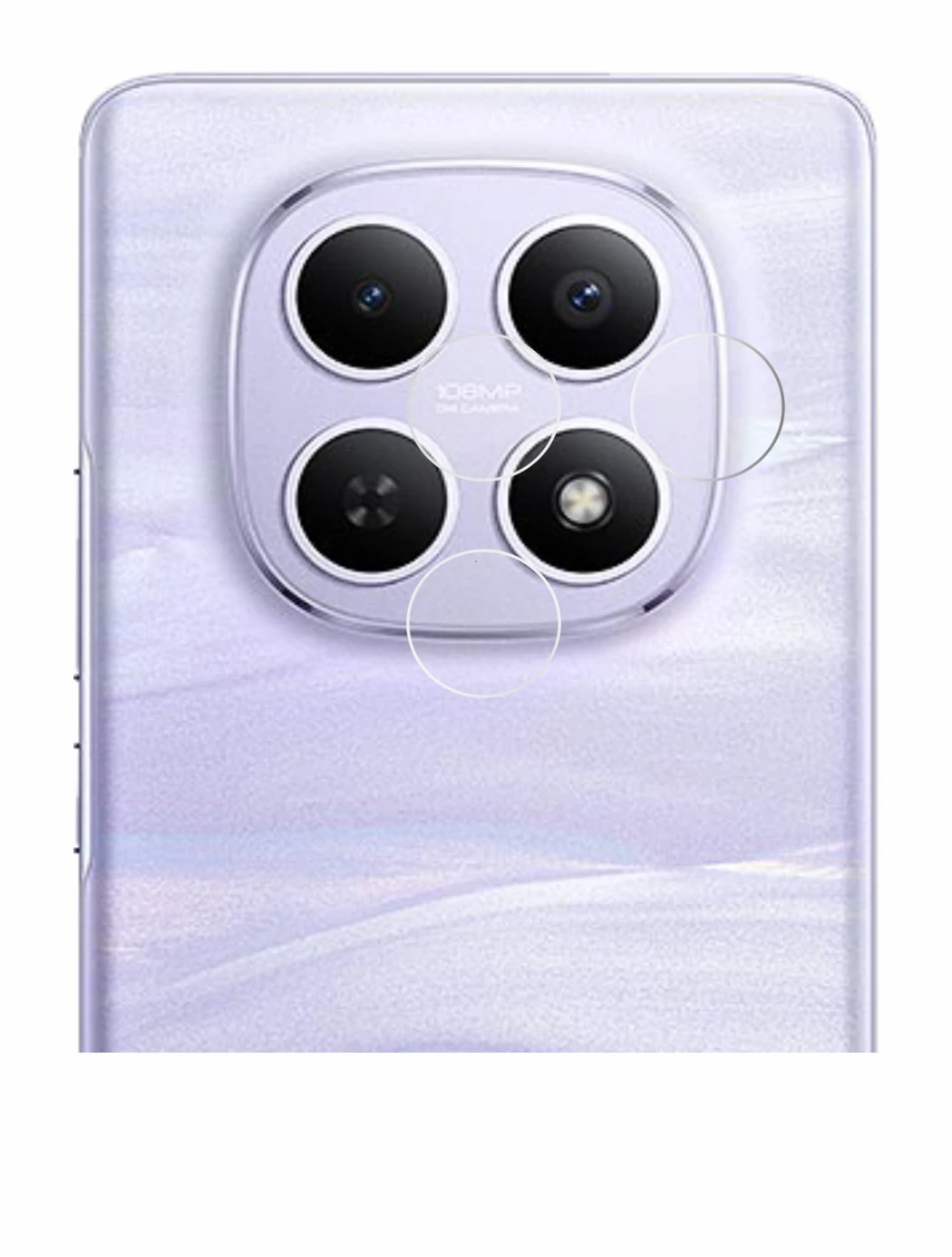 Abbildung des Geräts Xiaomi Redmi Note 15 (NUR Kamera) mit einer Vielzahl des Displayschutzes.