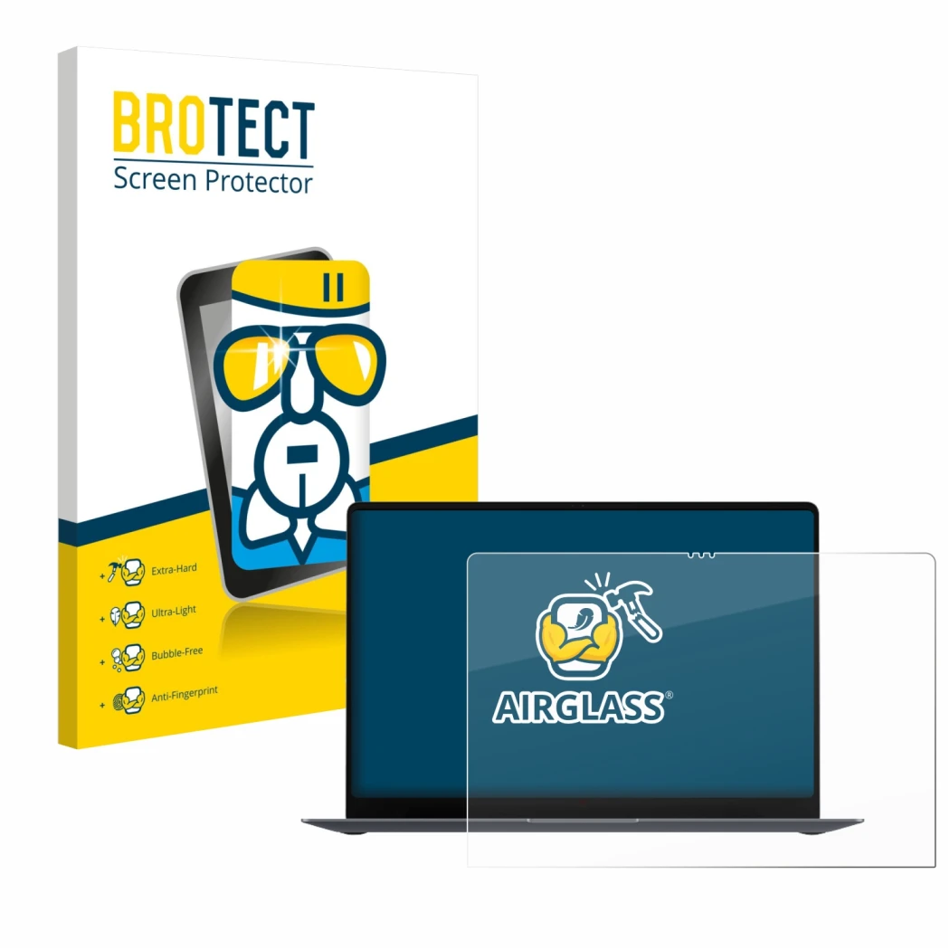 Vorderseite einer Produktverpackung mit dem Markenlogo BROTECT. Daneben ist das Gerät Samsung Galaxy Book6 Pro 16