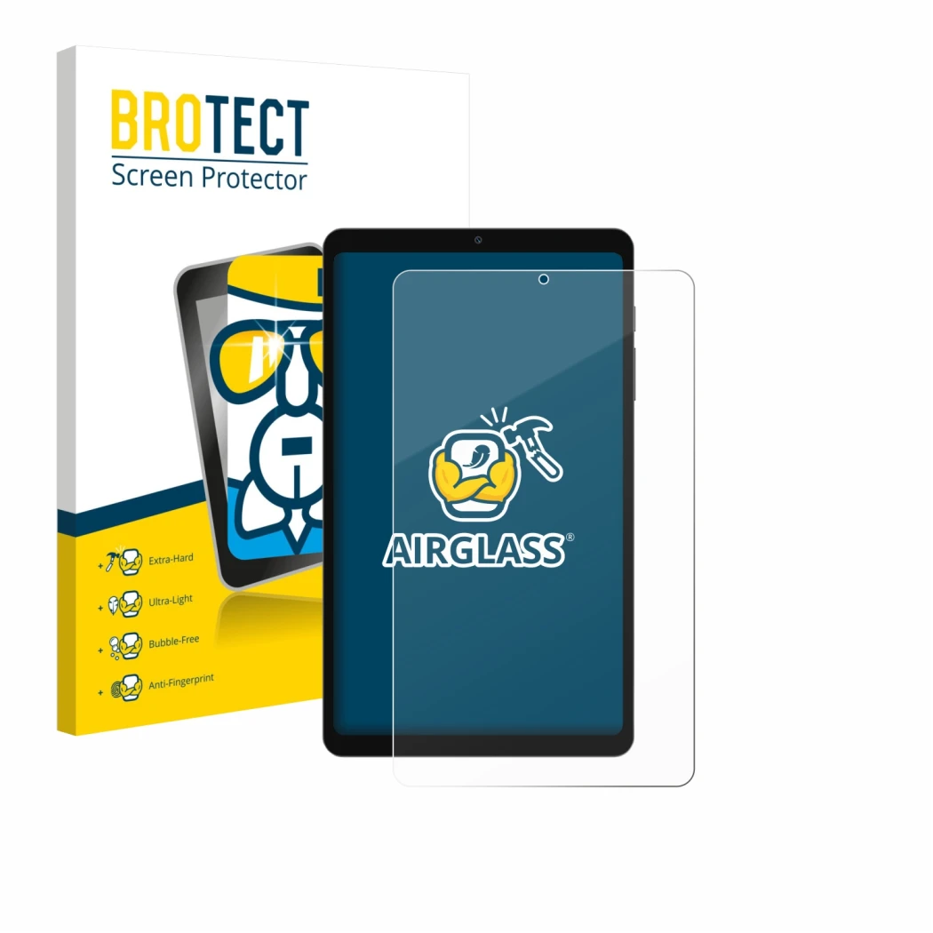 Vorderseite einer Produktverpackung mit dem Markenlogo BROTECT. Daneben ist das Gerät Blackview Link 2 8.68