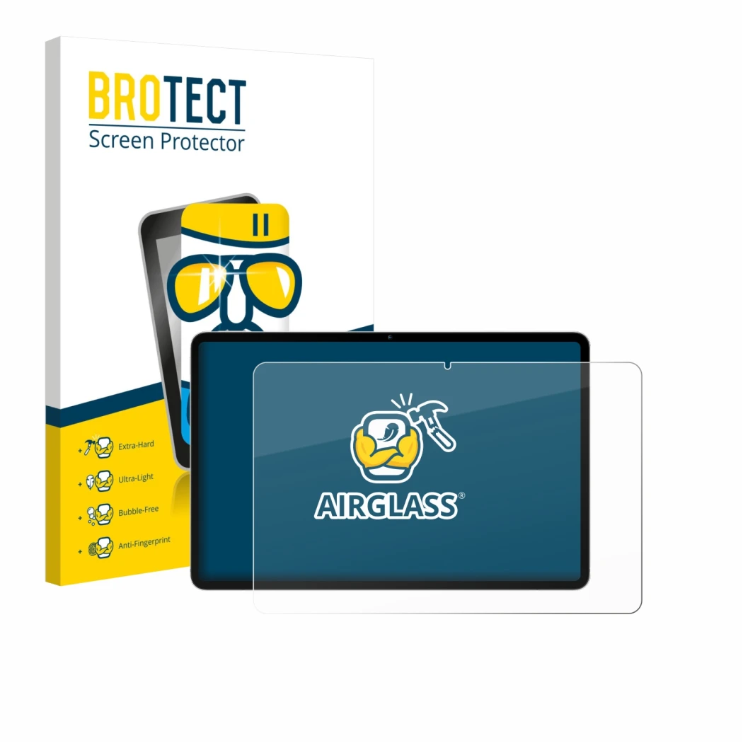 Vorderseite einer Produktverpackung mit dem Markenlogo BROTECT. Daneben ist das Gerät Blackview Oscal Elite 1 12.1