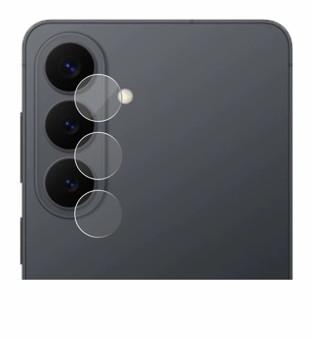 Abbildung des Geräts Samsung Galaxy S26 Plus (NUR Kameraschutz) mit einer Vielzahl des Displayschutzes.