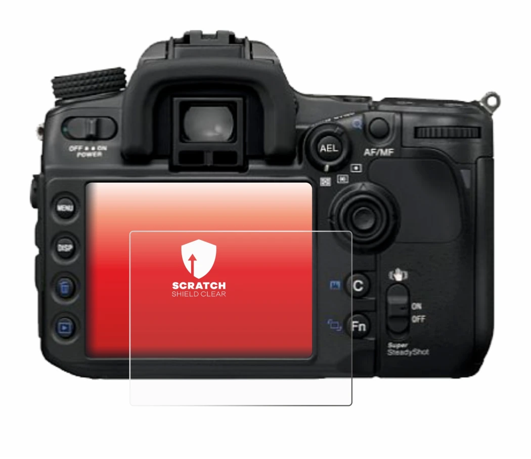 Abbildung des Geräts Sony Alpha 700 (DSLR-A700) mit einer Vielzahl des Displayschutzes.