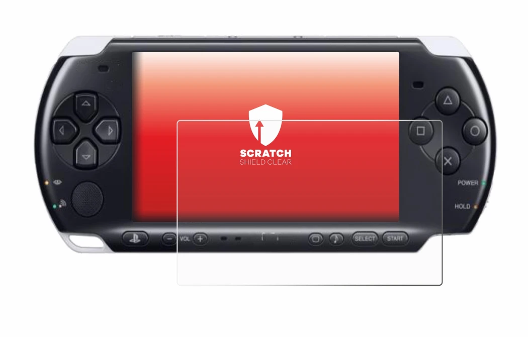 Abbildung des Geräts Sony PSP 3000 mit einer Vielzahl des Displayschutzes.