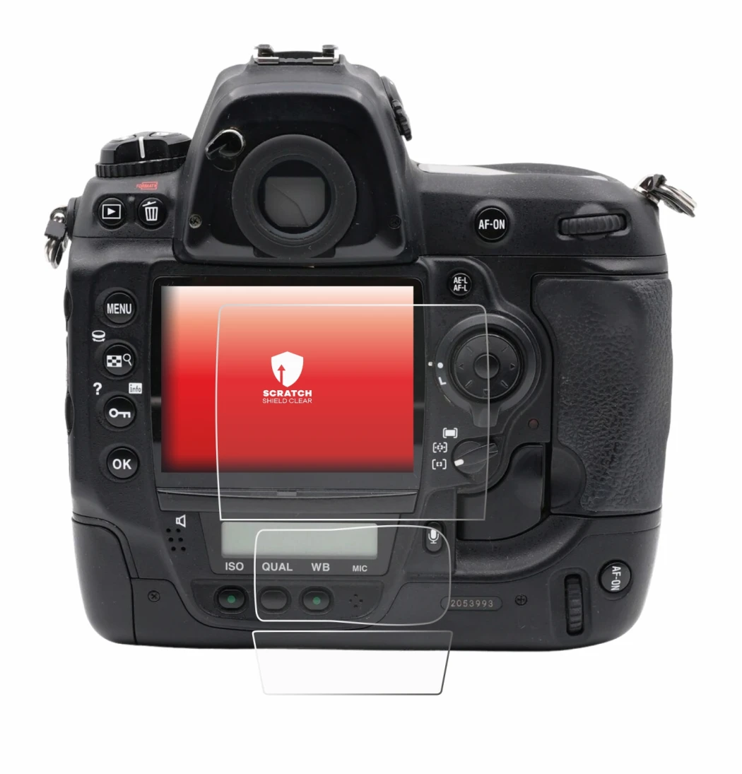 Abbildung des Geräts Nikon D3x mit einer Vielzahl des Displayschutzes.