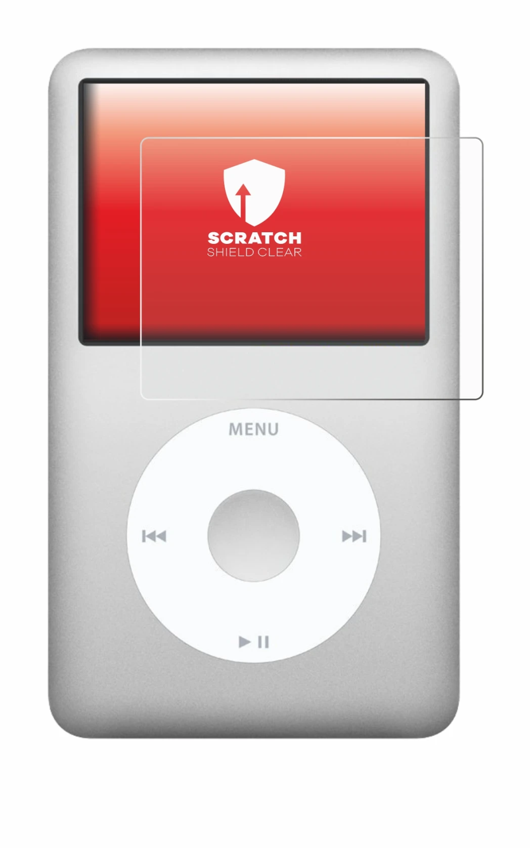 Abbildung des Geräts Apple iPod classic 160 GB (7. Gen.) mit einer Vielzahl des Displayschutzes.