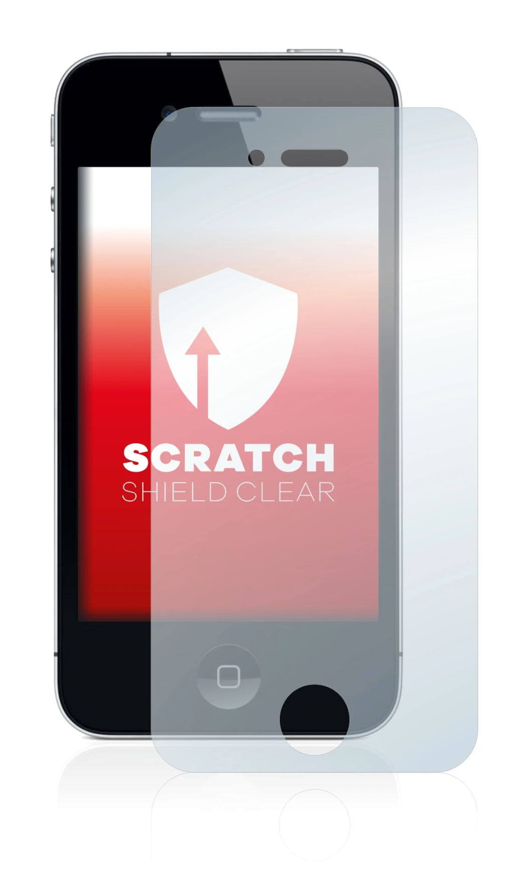 Abbildung des Geräts Apple iPhone 4 mit einer Vielzahl des Displayschutzes.