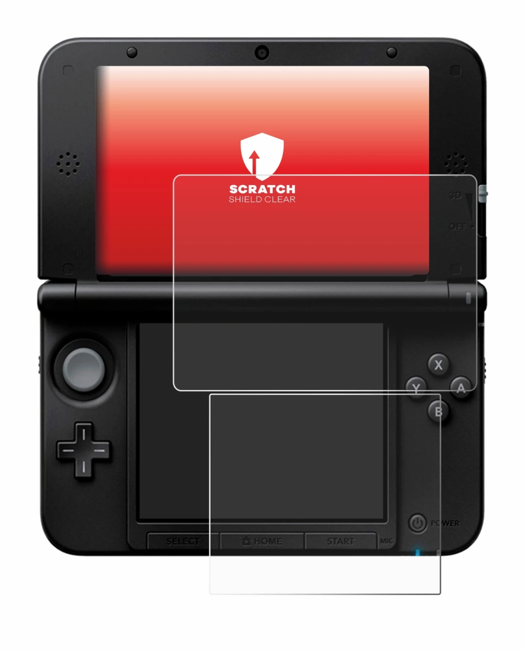 Abbildung des Geräts Nintendo 3DS XL SPM7800 mit einer Vielzahl des Displayschutzes.
